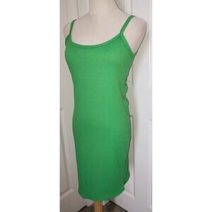 Green Ribbed Mini Dress